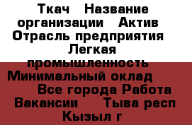 Ткач › Название организации ­ Актив › Отрасль предприятия ­ Легкая промышленность › Минимальный оклад ­ 35 000 - Все города Работа » Вакансии   . Тыва респ.,Кызыл г.